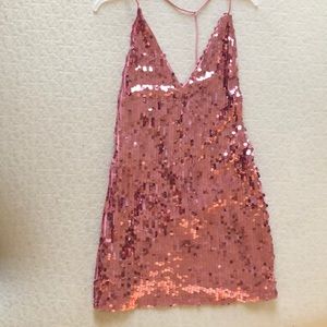 Sequin rose gold dress